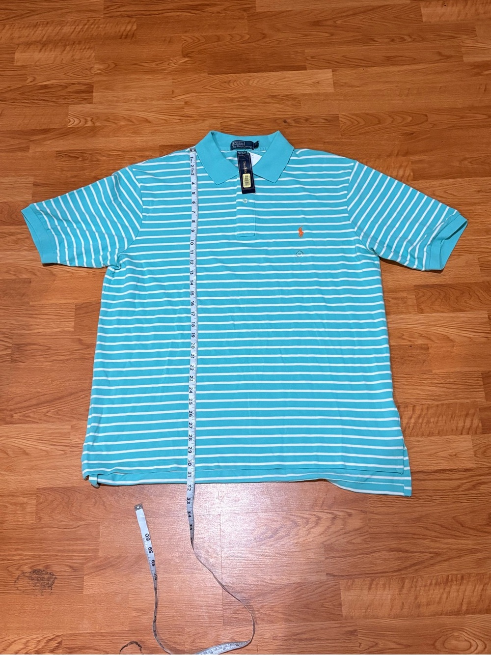 Polo Ralph Lauren Light Blue Stripe Polo Shirt Mens Size: XLT